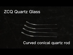 पारदर्शी क्वार्ट्ज रॉड चिकनी सतह घुमावदार शंक्वाकार कांच की छड़