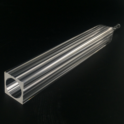 Custom Made Heat Resistance Outer Square Inner Circular Tapered Long Mouth Quartz Tube