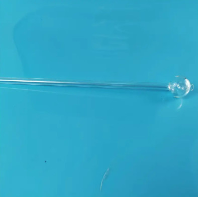 1100 Degrees Processing Temperature Quartz Glass Tube with Round End Transparent Clear Material