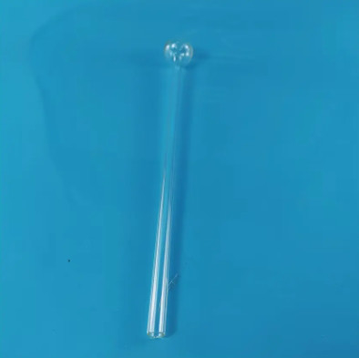 1100 Degrees Processing Temperature Quartz Glass Tube with Round End Transparent Clear Material