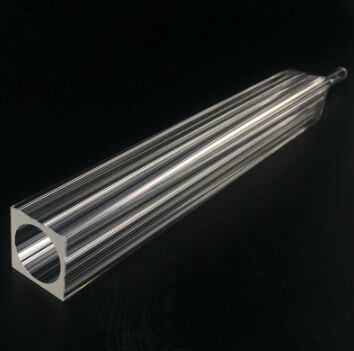Polished Outer Square Inner Circular Quartz Glass Tube high temperature For Industry