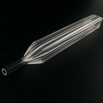 Custom Made Heat Resistance Outer Square Inner Circular Tapered Long Mouth Quartz Tube